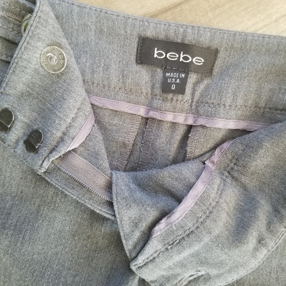 Bebe gray cropped career pants size 0 - Picture 2 of 8